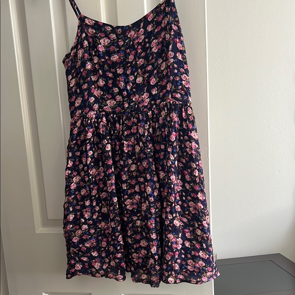 Forever 21 Navy and Pink Floral Dress
